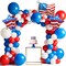 131Pcs Fourth of July balloon, Red White Blue Balloon Arch Garland
